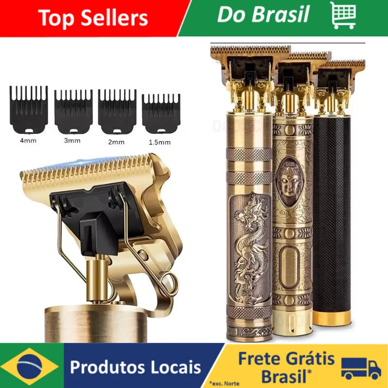 Máquina De Cortar Cabelo Para Barba Masculina Aparador Profissional barbeador acabamento Sem Fio Portátil