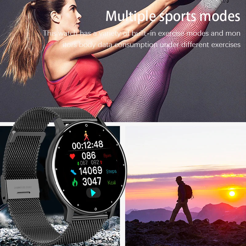 LIGE 2023 Relógio inteligente feminino tela sensível ao toque completa relógio esportivo fitness IP67 à prova d'água Bluetooth para Android iOS relógio inteligente feminino