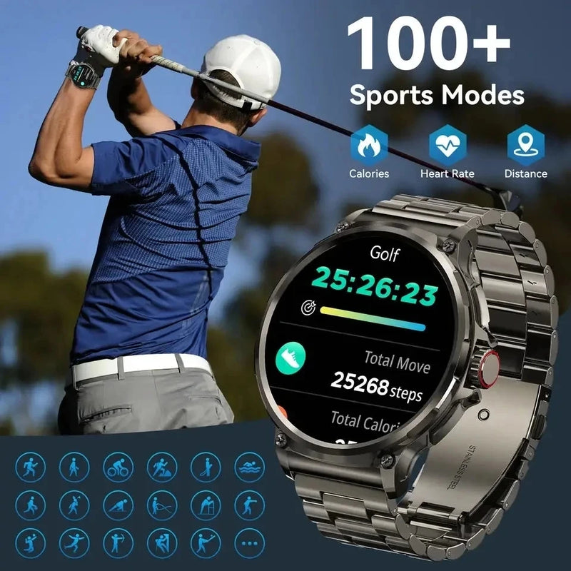 Novo relógio inteligente Ultra HD de 1,85 polegadas com GPS, rastreamento e chamada Bluetooth, bateria grande de 710 mAh, smartwatch esportivo e fitness para Huawei e Xiaomi